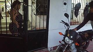 latina in lingerie gets her big ass licked and doggystyled hard.