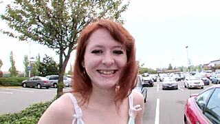 Ivy's amateur street whore pussy gets slammed hard.