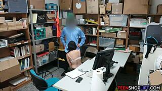 i caught this teen shoplifter and she reluctantly blew me in the shop
