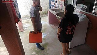 i paid the washing machine tech with my ass while hubby was out. couldn't resist his hot brazilian charm!