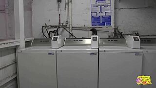 Emo Babe Takes The Initiative And Fucks Her Sexy Neighborhood Girl In The Laundry Shop