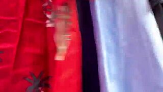 Big ass woman in jeans at the tianguis in Mexico