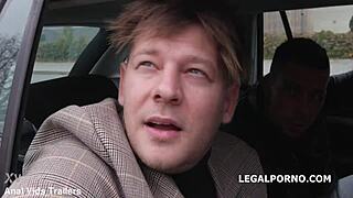 Sofi Smile gets picked up on the street for balls deep anal and double penetration with three big white cocks.