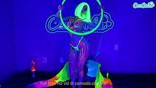 jewelz blu stuns in body paint and solo play