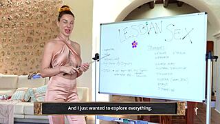 Feeling the passion in this lesbian sex tutorial.