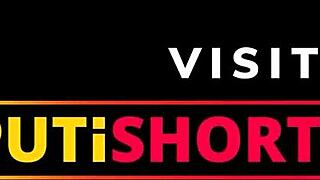 latina brunette in shorts takes rough anal with creampie in public.