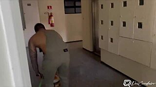 Hot brunette seduces artist and fucks in his home