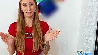 Angel Young 18+ fucks all three dates in wild DP action on dating show.
