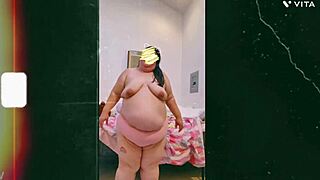 Mature old cougar does topless dance in front of cam