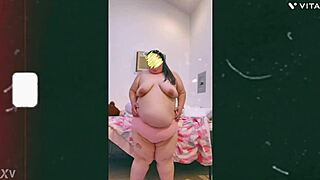 Mature old cougar does topless dance in front of cam