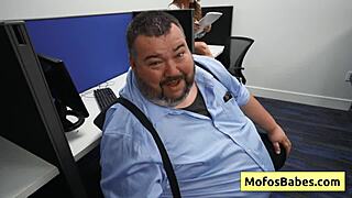 horny milf sasha pearl sucks and masturbates in office!