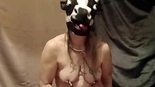 I humiliated my housewife slave with anal toys