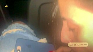 Sexy Latina Wife Surprises Husband with an Amazing Blowjob Inside the Cinema. They Heat Up the Dark Room!