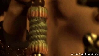 sexy brunette on her ritual fun session moment of a woman