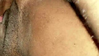 quick cum while fucking my cheating ebony wife after a wet massage session.