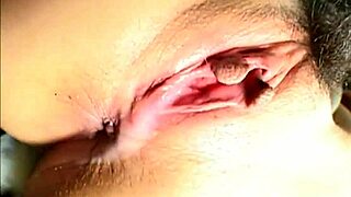 Busty Japanese babe creampied hard in wild trio action.