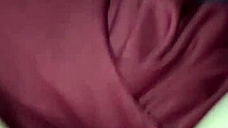 Heating up with a hairdryer in the bathroom scene