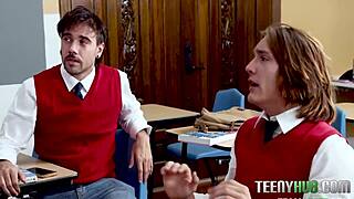 classroom threesome with teacher’s naughty pet