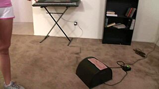 blonde mom Angelina Ash rides sybian then gets pounded