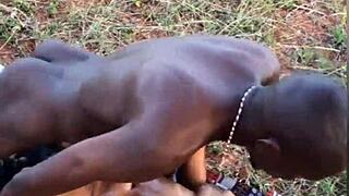 ebony amateurs get cumshot on ass from monster cock homemade