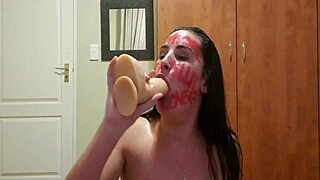 self punish with gagging and dirty talk