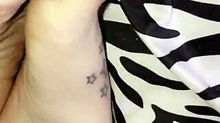 Pretty Tattooed Feet In Fetish Display Pose