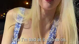 I fucked the busty sexy blonde bent over in the car and came on her face