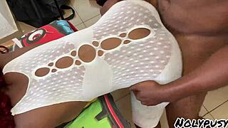 Hot sexy ebony got fucked really good in her room