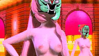 Hatsune Miku & Megurine Luka World End Dancehall With Big Tits!