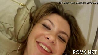 Look, taut shaved pussy getting nailed hard in pov!