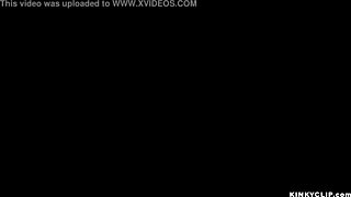 Wow, this shackled slut in red stockings gets gagged and caned hard!