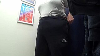 Look at this! Camera catches curvy milf's big ass in satin panties while changing in fitting room