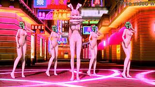 Hatsune Miku & Megurine Luka World End Dancehall With Big Tits!