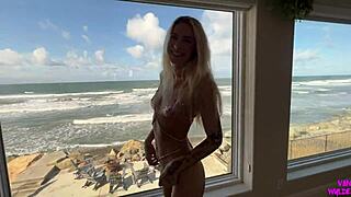 Blonde Surfer Girl Rides Long Board With Deepthroat And Ass Shaking!