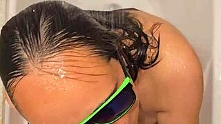 Hot wife delivers steamy bath blowjob and handjob with fiery nails