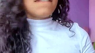 Brazilian brunette in lingerie asks for your attention