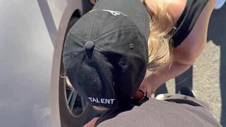 Why are you letting two guys fuck you bent over the car in the desert?