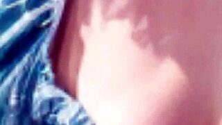 Mature woman strolls on the beach 😊