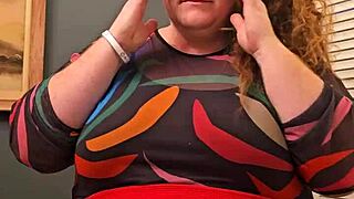 This horny BBW secretary just flashed her tits and panties at work