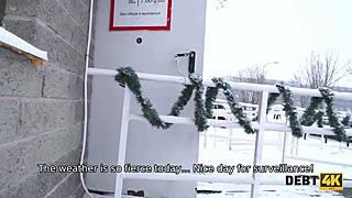 debt4k collector enjoys tender mouth and shaved pussy of adorable debtor in homemade setting