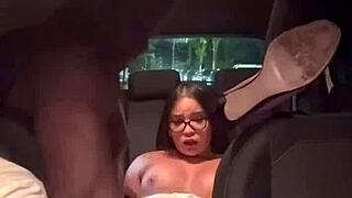 She sat on the driver's cock while her fiancé drove.