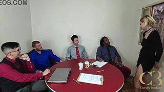 office gone mad with slutty trailer whore sucking big black cock