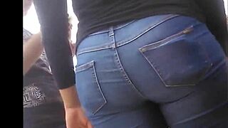 Latina Teen 18+ Shows Big Ass In Tight Jeans On Street