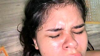 I bang my wife’s best friend’s tight pussy in our living room hardcore.