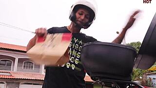 sucking the delivery guy hard?