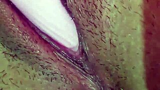 Young latina in lingerie performs solo show for horny friend