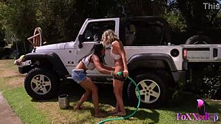 Shy love and jenna foxx heat up the truck bed outdoors 🔥