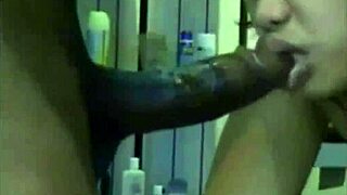 Throat feeding session with large black member