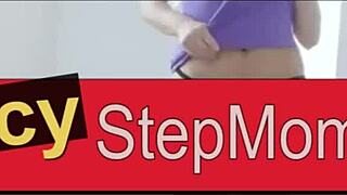 Long-legged stepmom jumps on stepson's cock POV! 😍