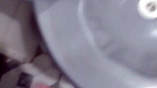 just chilling in the bathroom after the game, stroking my cock